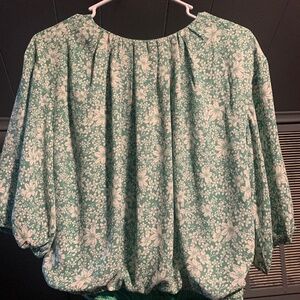 Sienna Sky green and white floral top